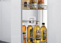 Kệ 2 tầng đựng chai lọ ray giảm chấn Kệ 2 tầng đựng chai lọ ray giảm chấn