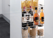 Kệ gia vị Higold 1 hàng chai inox ray giảm chấn tủ 400mm Kệ gia vị Higold 1 hàng chai inox ray giảm chấn tủ 400mm