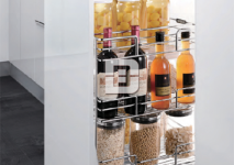 Kệ gia vị Higold 1 hàng chai inox ray giảm chấn tủ 400mm Kệ gia vị Higold 1 hàng chai inox ray giảm chấn tủ 400mm