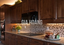 Không gian tủ bếp gỗ Óc Chó cổ điển Không gian tủ bếp gỗ Óc Chó cổ điển
