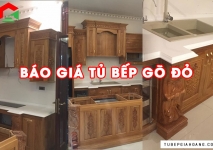 Báo giá công trình tủ bếp Gõ Đỏ cao cấp tại quận 7 HCM