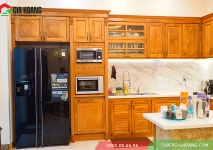 Tủ bếp gõ đỏ hoàn thiện tại Hoà Hưng quận 3 HCM Tủ bếp gõ đỏ hoàn thiện tại Hoà Hưng quận 3 HCM