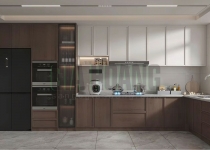 Tủ bếp gỗ công nghiệp cánh kính TB-400 Tủ bếp gỗ công nghiệp cánh kính TB-400