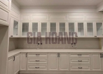 Tủ bếp gỗ công nghiệp cánh kính TB-401 Tủ bếp gỗ công nghiệp cánh kính TB-401