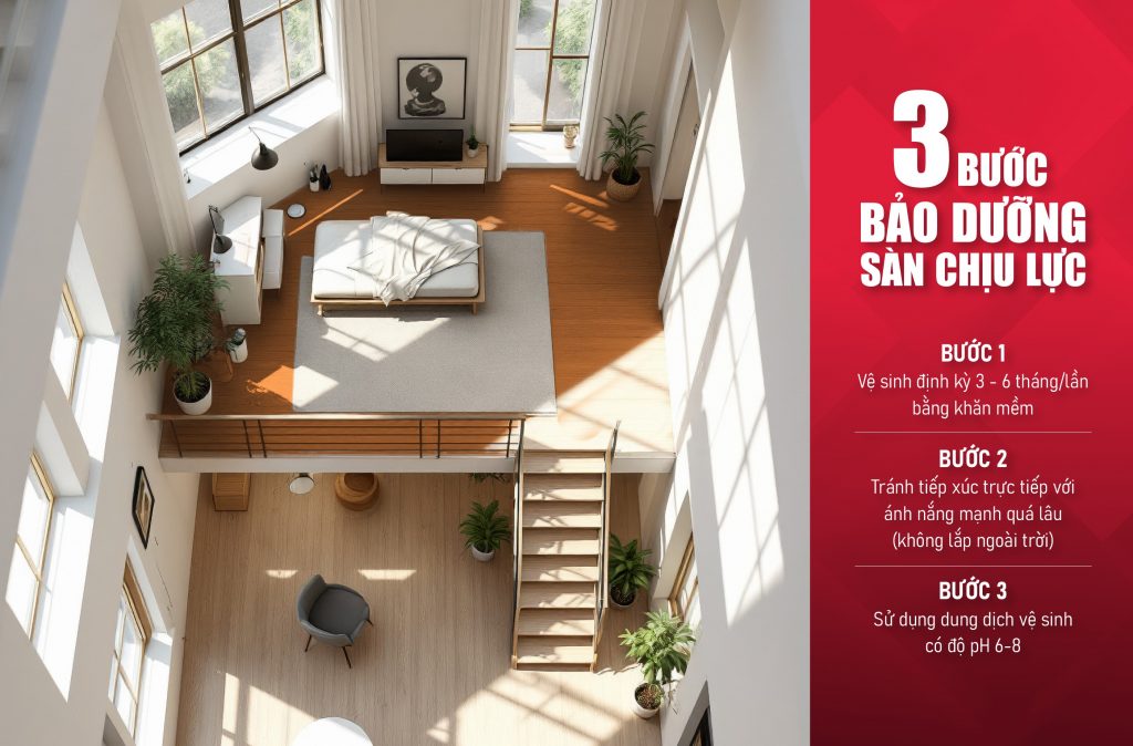 3 bước bảo dưỡng sàn chịu lực